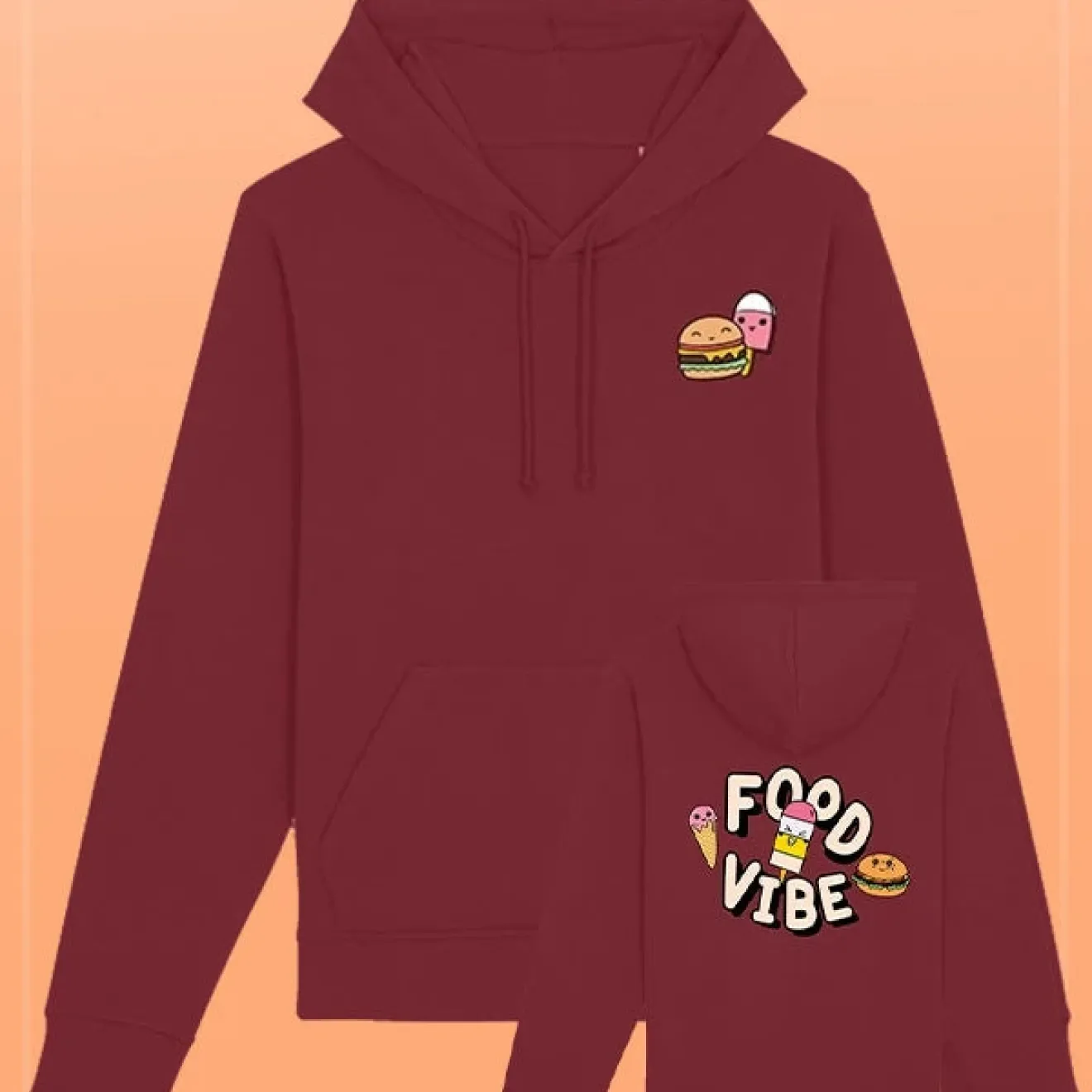 Food Vibe Hoodie burgundy