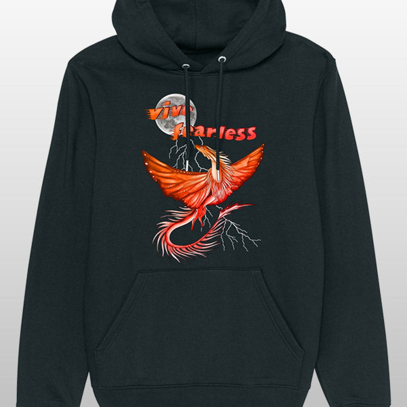 Mohi__07 Vive fearless orange Hoodie schwarz