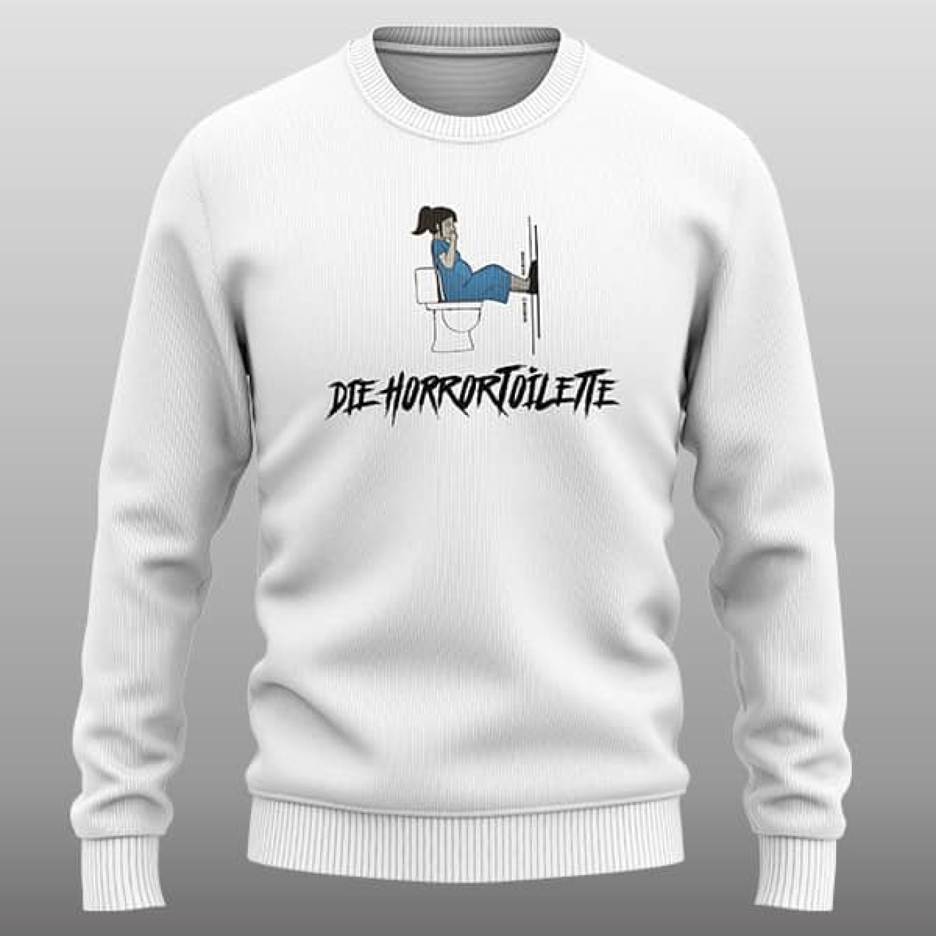 Horrortoilette Sweater weiß