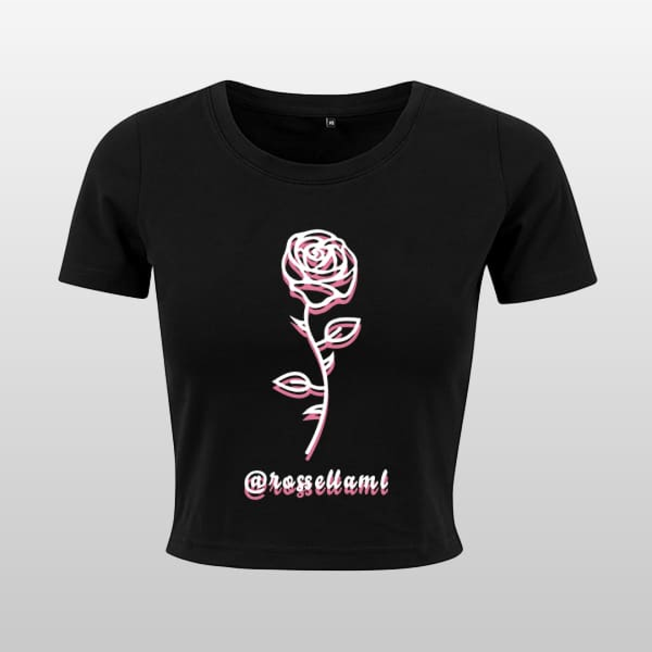 Rosa Rose Cropped Tee Black
