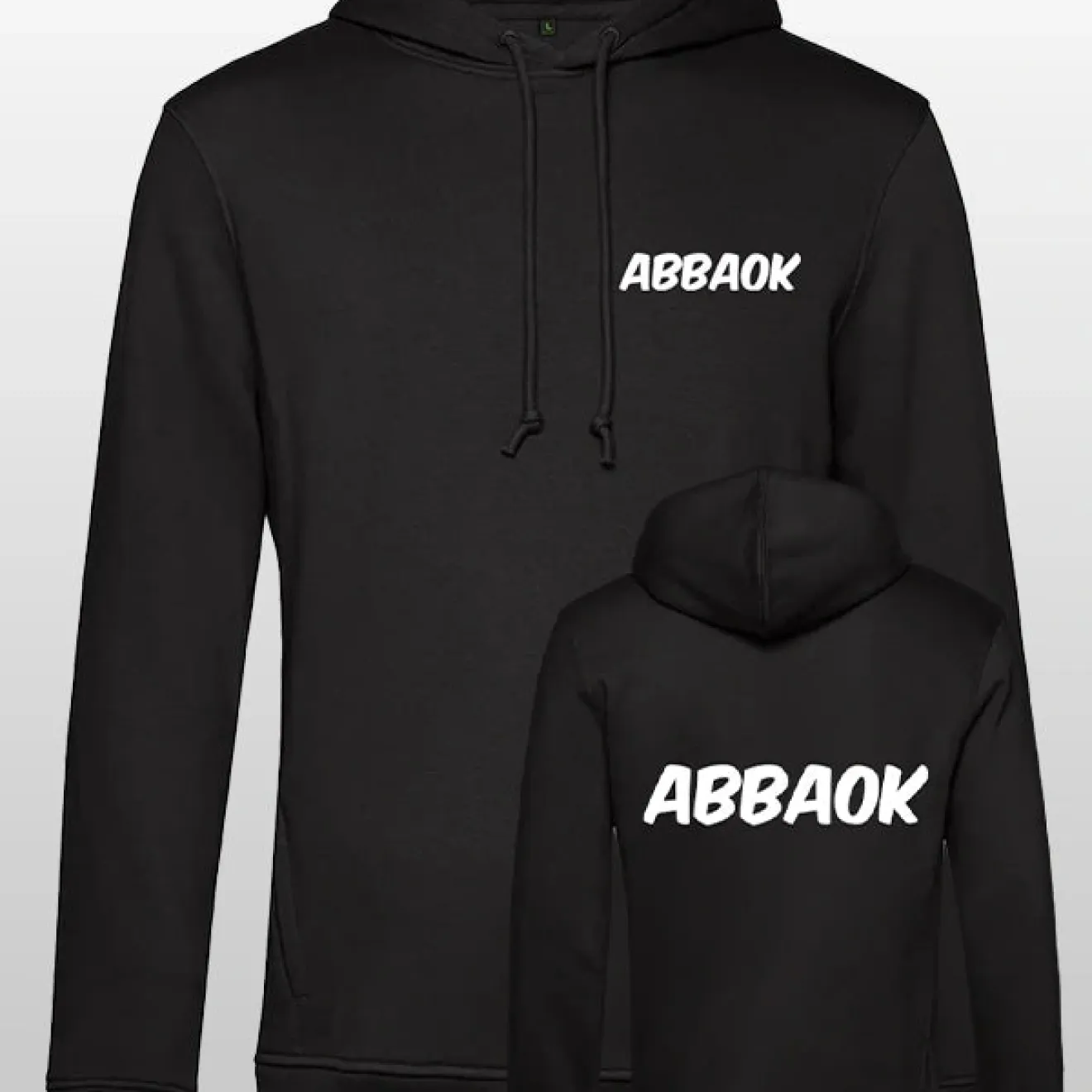 Abbaok Schriftzug Hoodie Schwarz Duo