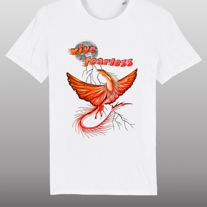 Mohi__07 Vive fearless orange Shirt weiß