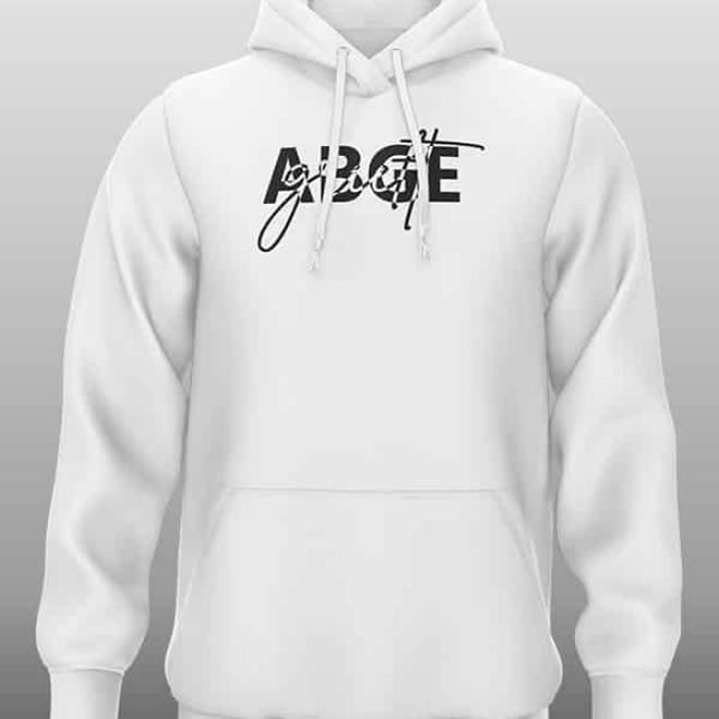 Abgegrieft Hoodie weiß