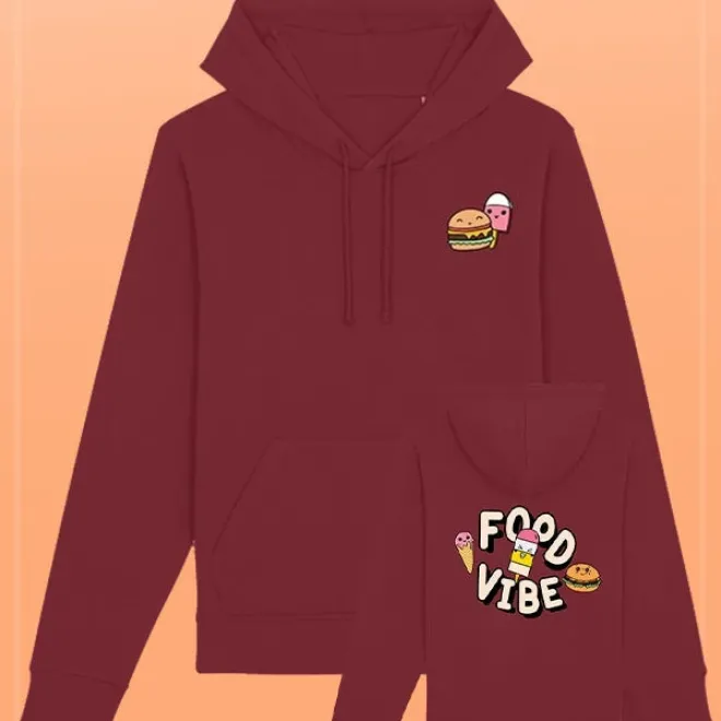 Food Vibe Hoodie burgundy