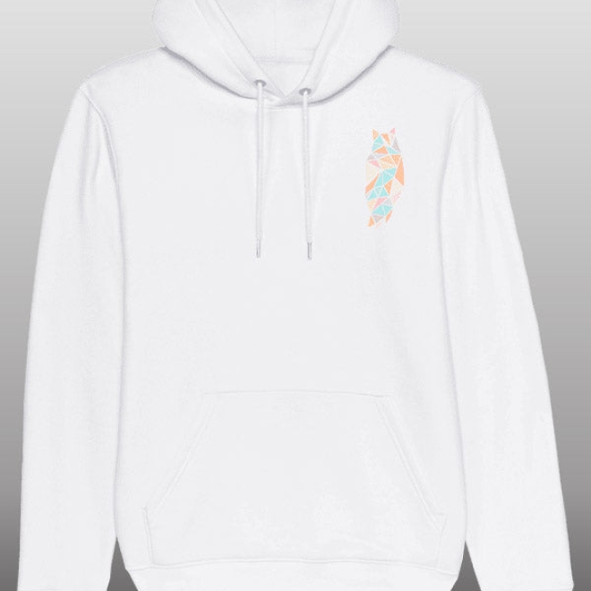 Geometric Owl Hoodie White