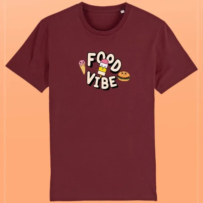 Food Vibe T-Shirt burgundy