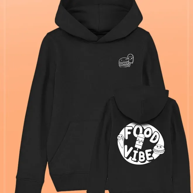 Food Vibe Hoodie Kids black