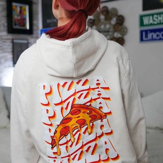 Pizza Passion Team Egg Hoodie vintage white