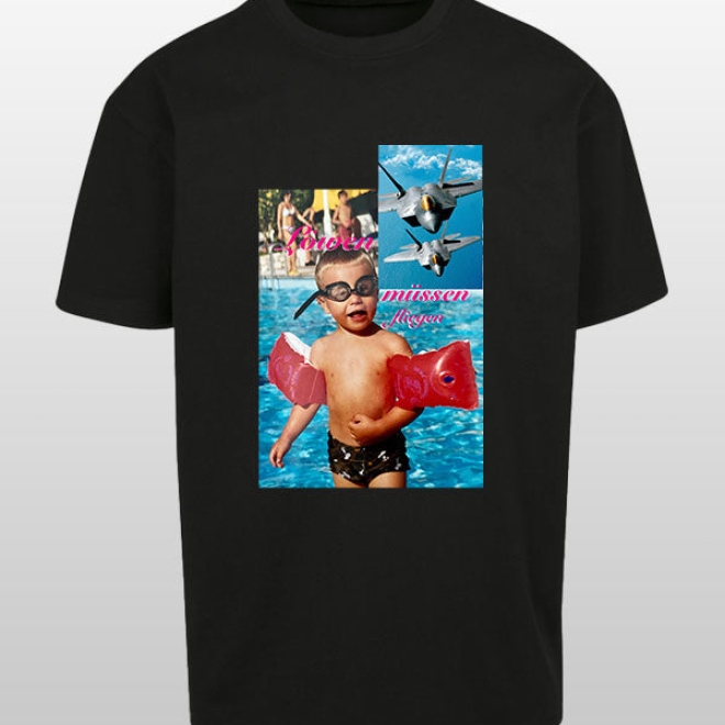 Löwen Müssen Fliegen Shirt Schwarz