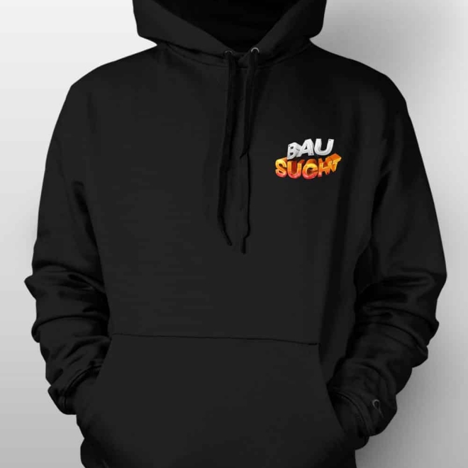 BauSucht Brustlogo Hoodie