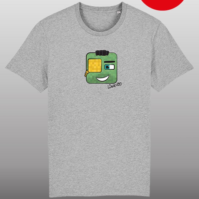 iOser100 Shirt Heather Grey Green Head Sale