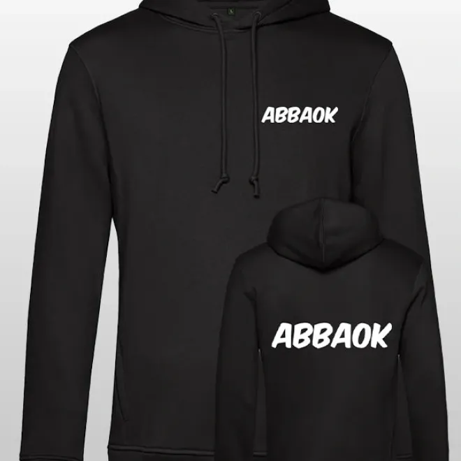 Abbaok Schriftzug Hoodie Schwarz Duo