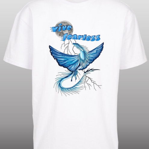 Mohi__07 Vive fearless blue Oversize T-Shirt weiß