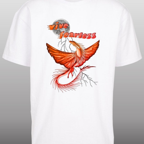 Mohi__07 Vive fearless orange Oversize T-Shirt weiß